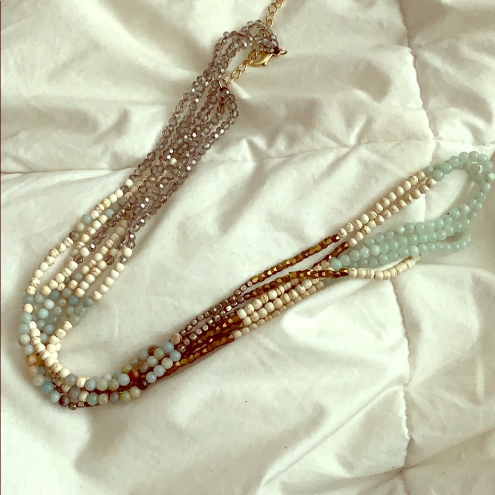Long dangly necklace multicolor